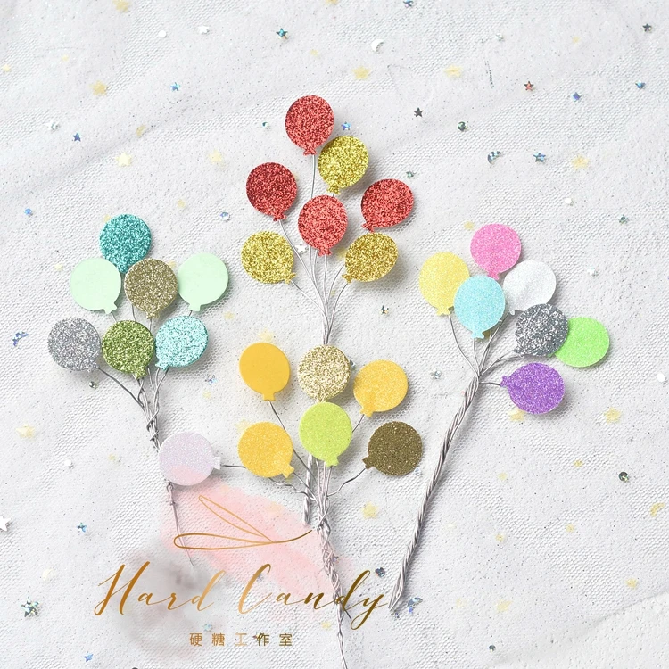 CEVENT Блестящий маленький торт с воздушным шаром топперы капкейки украшения для