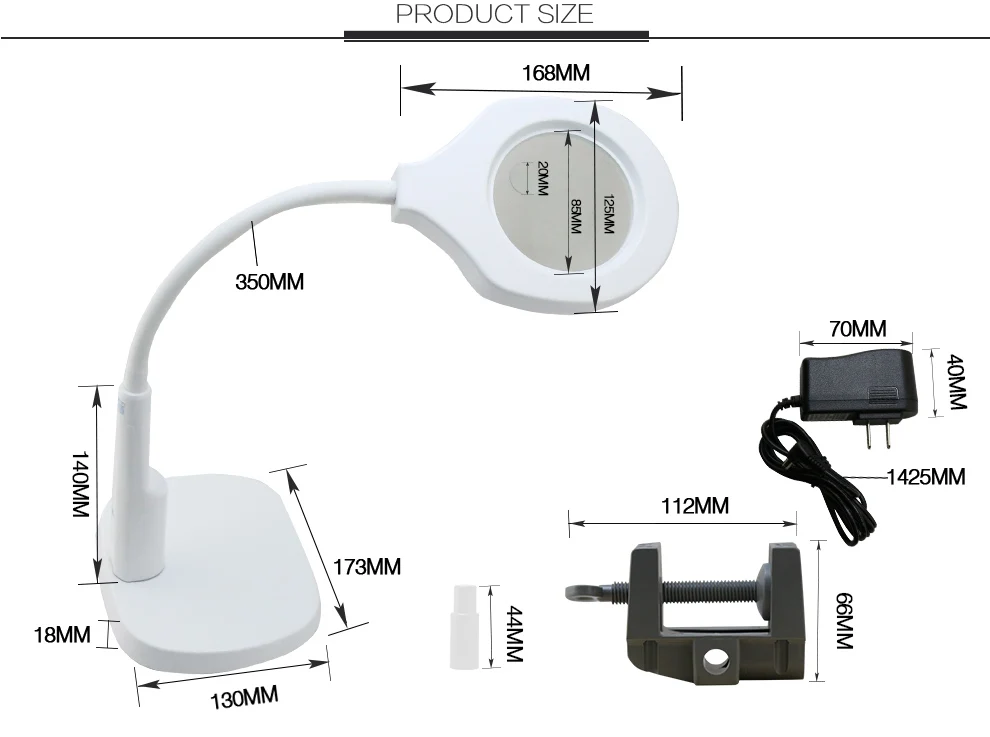 Настольная лампа 6X 12X увеличительное стекло со светодио дный подсветкой Регулируемый для мобильного телефона Ремонт Инструменты