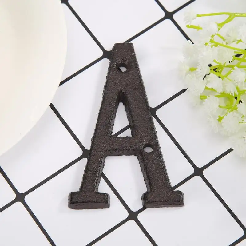 A-Z металлический буквенный Алфавит литой железный дом знак для двери DIY кафе Настенный декор сад украшение дома