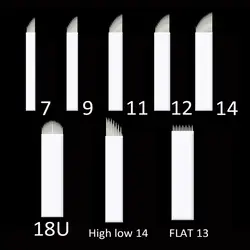 Шт. 50 шт. Limina Tebori Micro Aguhas 7 9 11 12 14 18U форма ТАТУИРОВКИ ИГЛЫ Перманентный макияж бровей Иглы для микро лезвия ручка