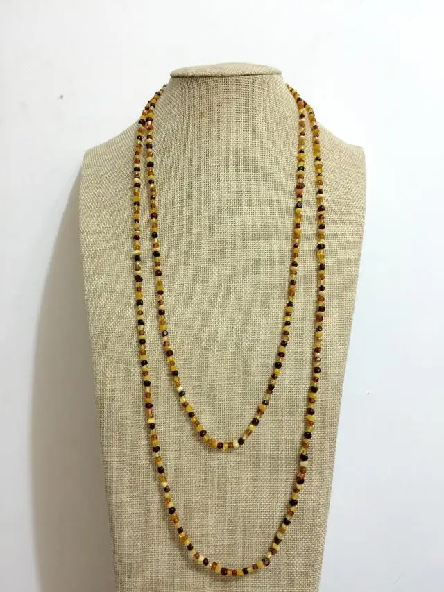 Yoowei 45 см-160 см натуральное Янтарное ожерелье для женщин, подлинные несимметричные длинные цепочки, ожерелье с драгоценным камнем, Янтарное ювелирное изделие