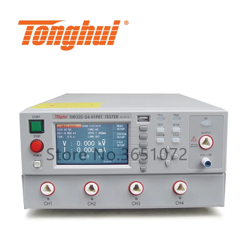 TH9320 S4 AC/DC Hipot тестовый er с V & тест сопротивления изоляции AC 0 20 мА DC 10 1Mohm 9999Mohm 4