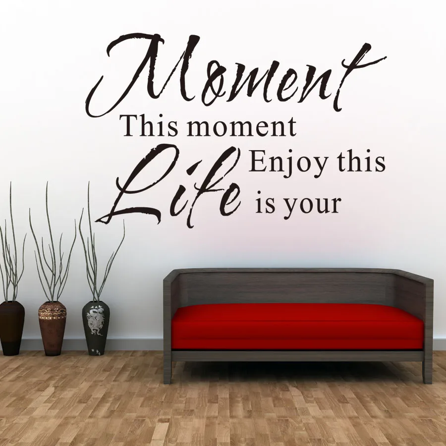 DCTOP Enjoy This Moment Is Your Life Wall Stickers Retro Phrases Wallpapers Quotes And Sayings Decals Decoration Home Decor in Wall Stickers from Home