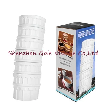 

2016 new hot 100set = 600pieces Leaning Tower of Pisa Cups Stackable Coffee Cups