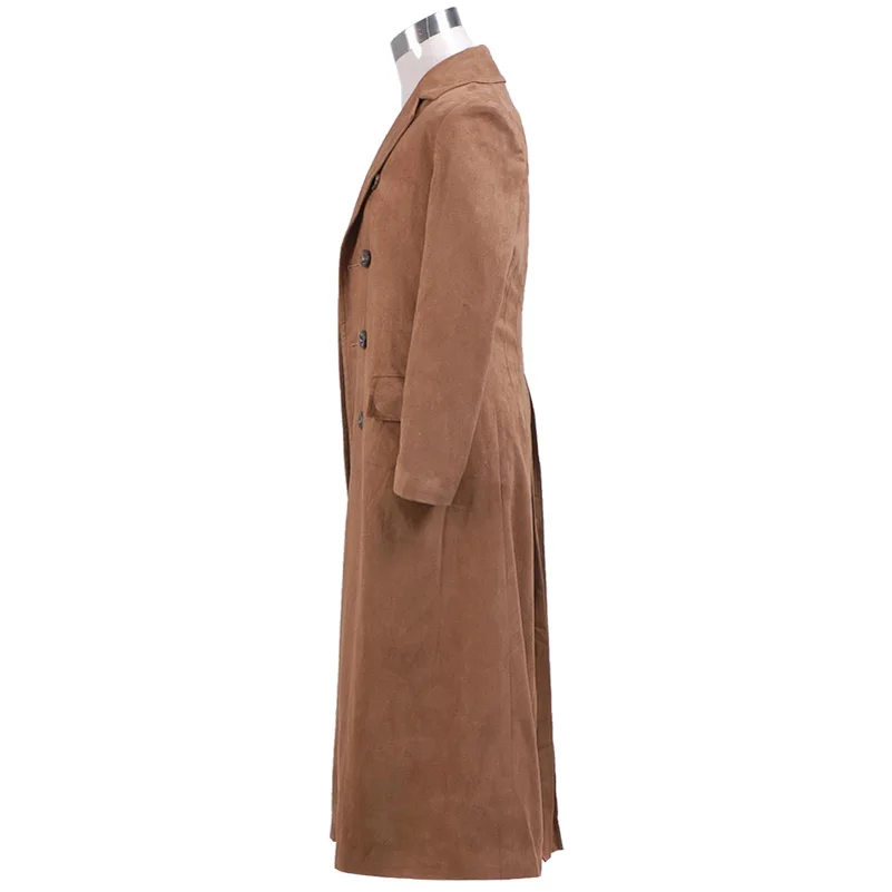 Доктор кто Коричневый Долго Замша Пальто Куртки Косплей Костюм|cosplay costume|costume