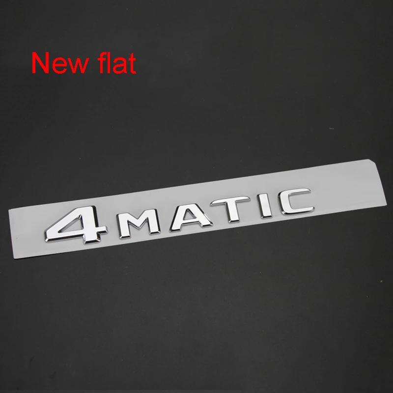Эмблема с буквами для Mercedes Benz 4matic, значок, автомобильный Стайлинг, переоборудование багажника, 4 колеса, логотип, наклейка, глянцевый черный хром, старый - Цвет: new flat big 4