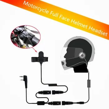 

2pcs Motorcycle Full Face Helmet Headset Earpiece for Two Way Radio Baofeng Walkie Talkie 5R 5RA Plus BF-888S GT-3 GT-3TP Mark