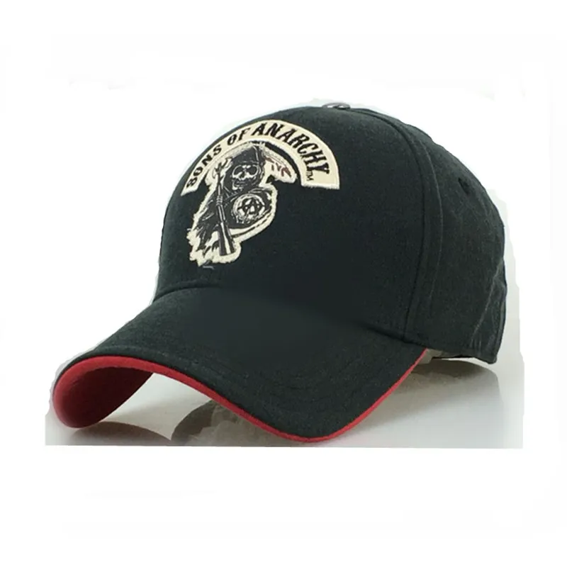 

2018 SOA Man Baseball cap the TV sons of anarchy Embroidery patch Reaper Crew Visor SAMCRO women punk black Motorcycle Caps