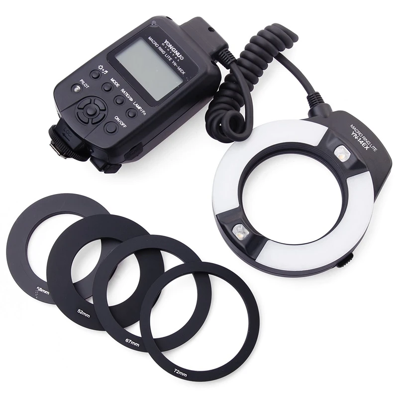 

Yongnuo YN-14EX Macro Ring TTL Flash Light + Adapter for Canon DSLR 6D 7D LF464