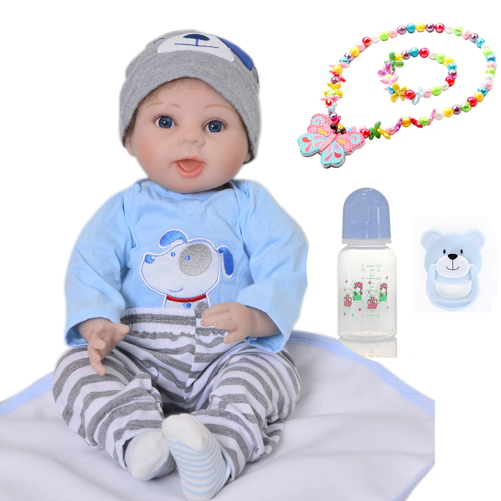 

55cm Silicone reborn doll baby boy doll reborn for children gift alive bonecas reborn de silicone kids toy poupee l.o.l dolls