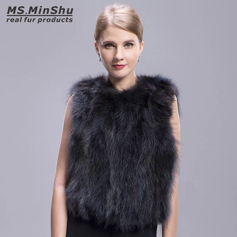 raccoon fur vest grey 5