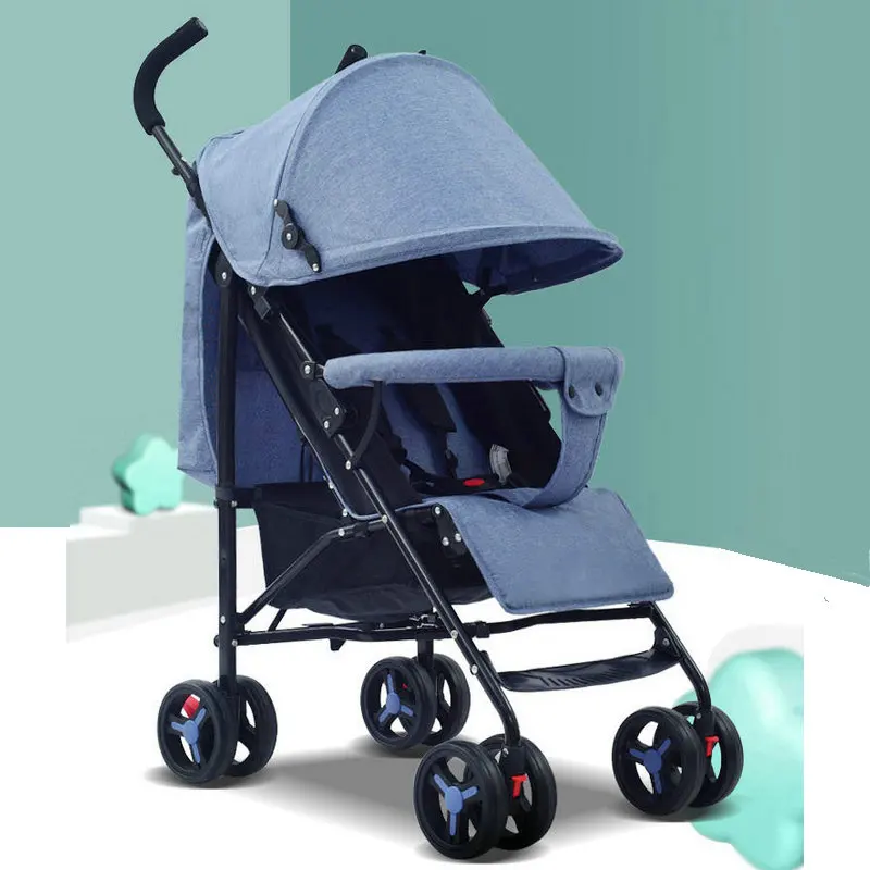 

Hot Sale Folding Baby Strollers Ultra-lightweight Can Sit Can Lie Baby Trolley Summer And Winter