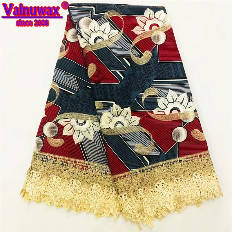

Nigerian Ankara Print Lace Fabric Pink Polyester High Quality African Wax Hollandais Water Guipure cord Lace 6 yards Fabrics -LS