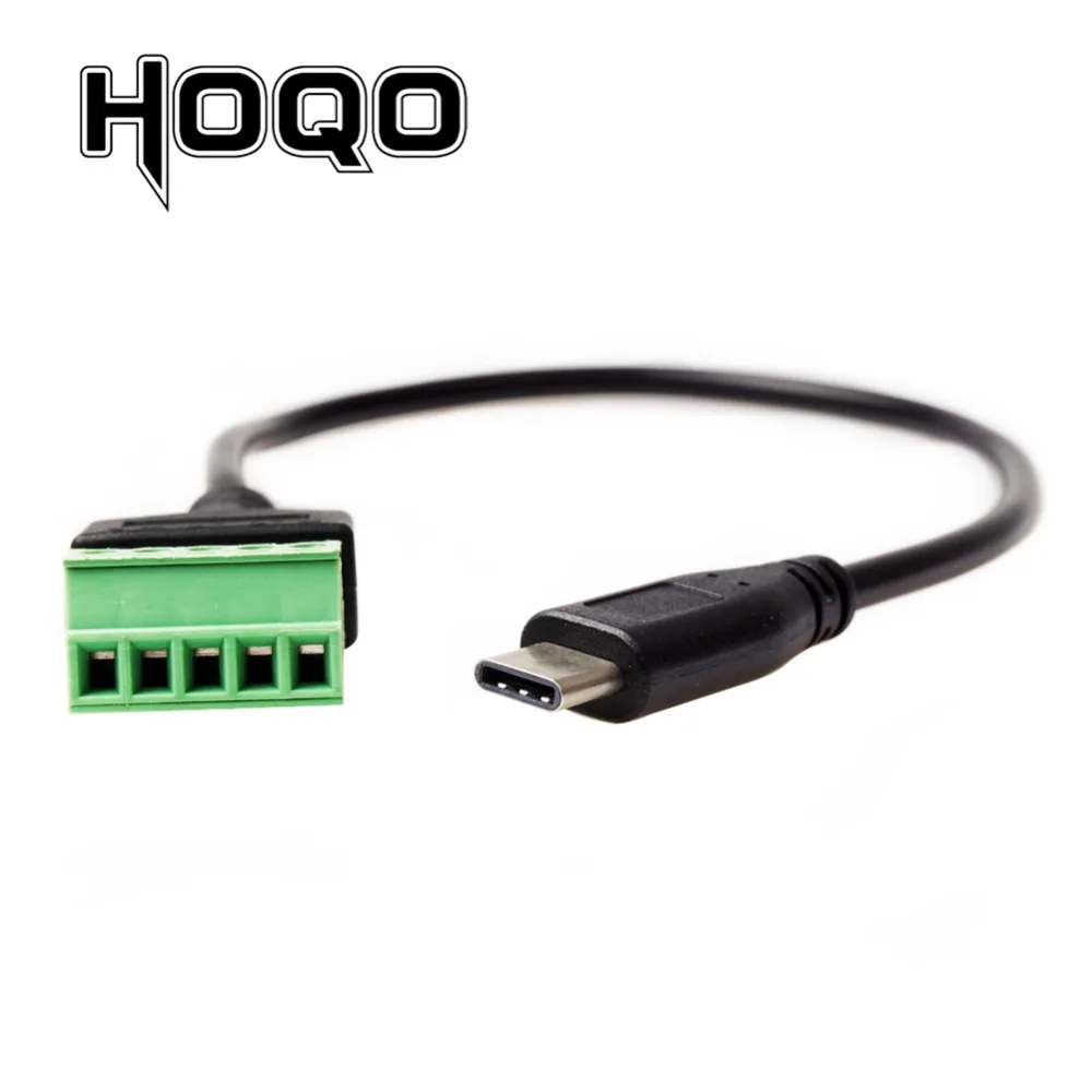 

USB Type-C Male to 5 Pin Screw Connector USB Jack with Shield USB-C to Screw Terminal Plug adapter