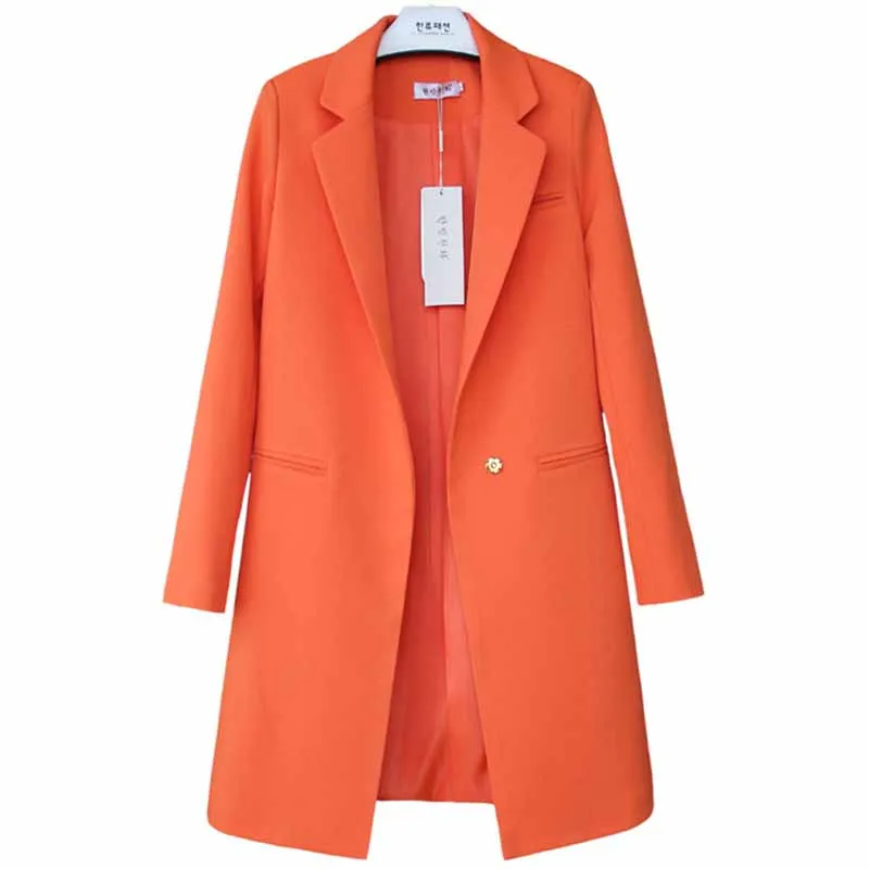 

2023 New Fashion Spring Casual Blazers Jackets Women Long Sleeve Suits Collar Female Tops Slim Blazers Mid-Length Outerwear G276