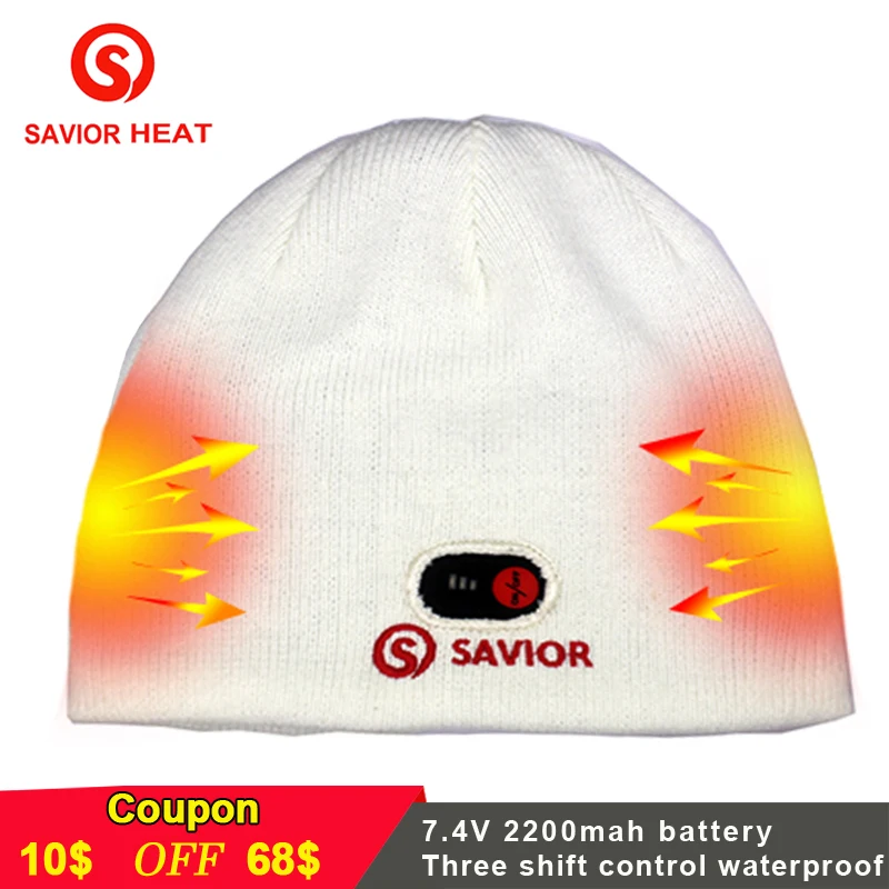 

Unisex Warm Electric rechargeable battery heated hat Outdoor Sports Caps smart Skiing Hiking Biking Hat for winter cold weather