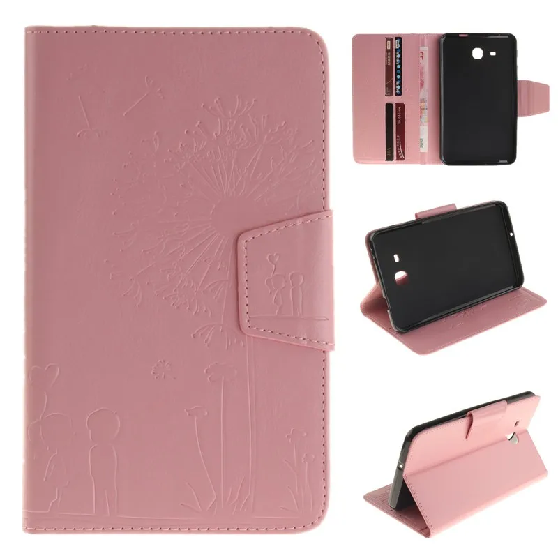 Lovers Dandelion For Samsung Galaxy Tab A 7.0 Case SM-T280 SM-T285 T28 Case Tablet Case PU Leather Flip Wallet Stand Embossing (90)