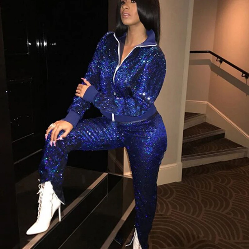 two piece sequins set