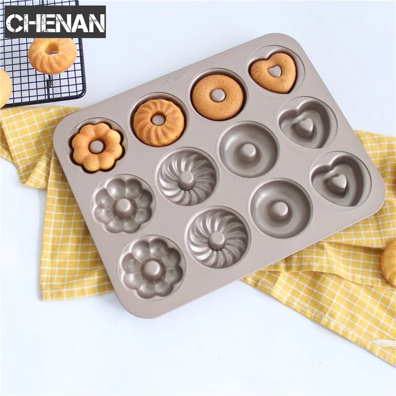 

L SIZE 12Cups cake modle 12 holes Metal Cake Mold Muffin Plate Bread Mousse Toast Pan Chocolate Soap Baking Tools