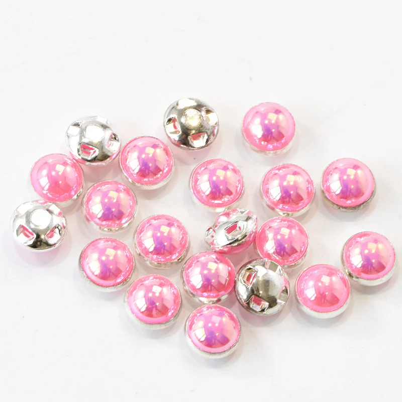 5//6//7//8//10mm White Sewing Pearl Beads Sew On Rhinestones with Silver//Gold Claw Half Round Pearl for Craft Garment,Gold,5mm 100pcs