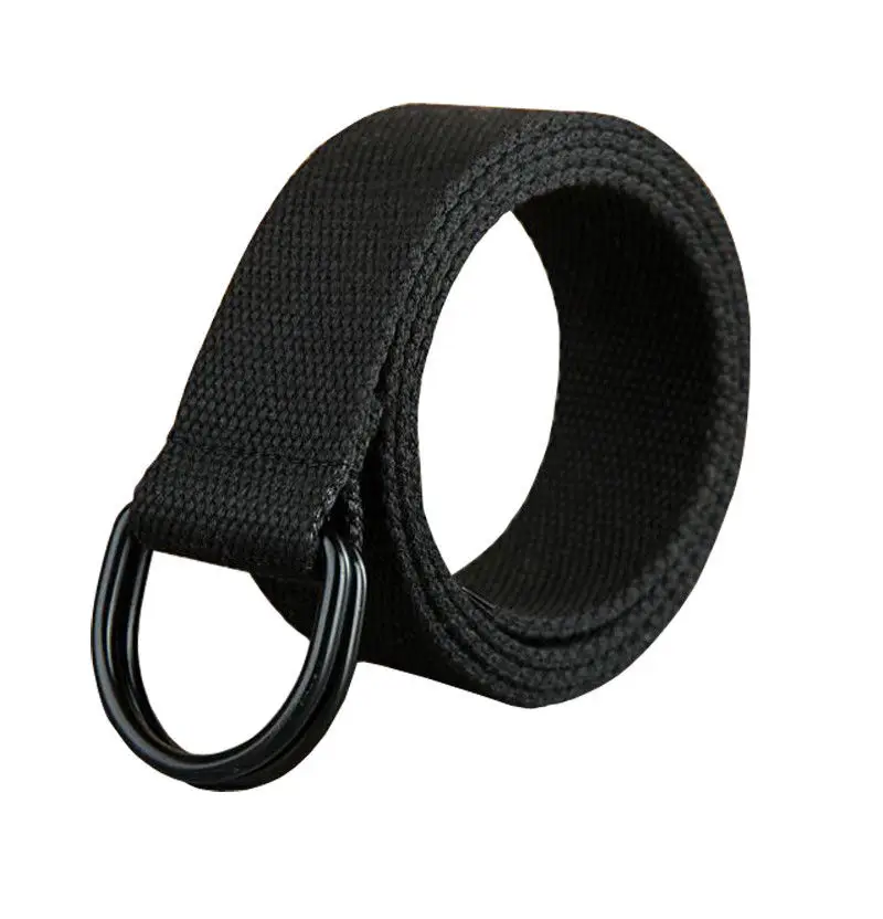 

Fashion Hot Sale Solid 130 Casual Unisex Canvas Fabric Belt Strap D Ring Buckle Webbing Waist Band