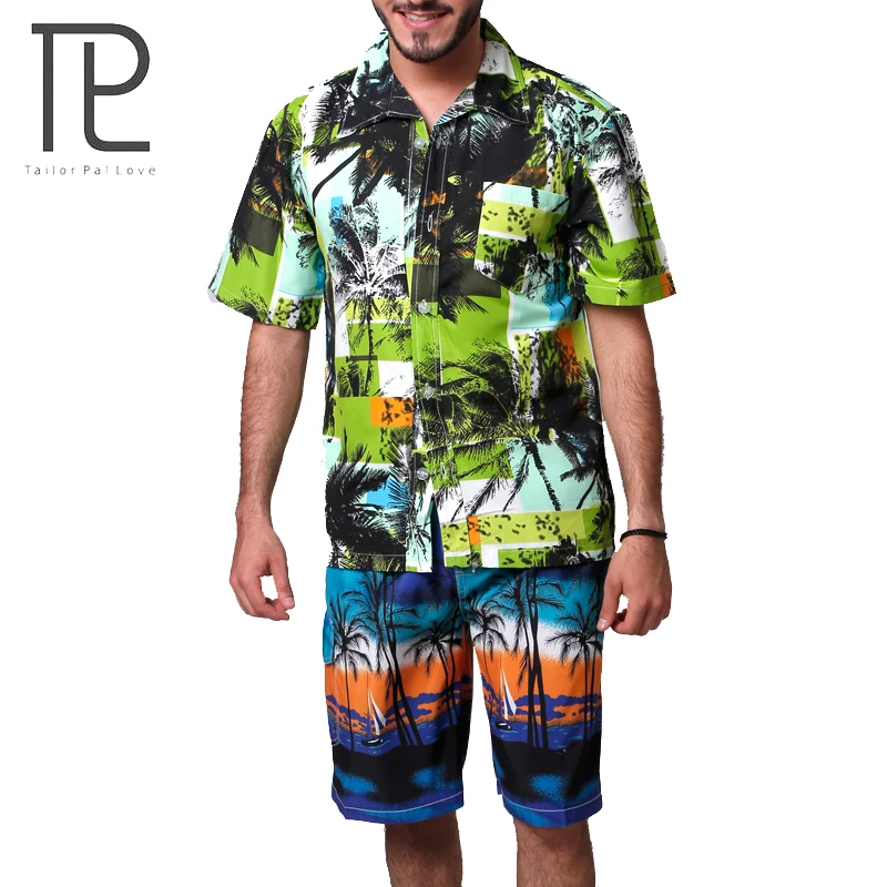 Tailor Pal Love 2017 Summer Fashion Beach Men Shirt Short
