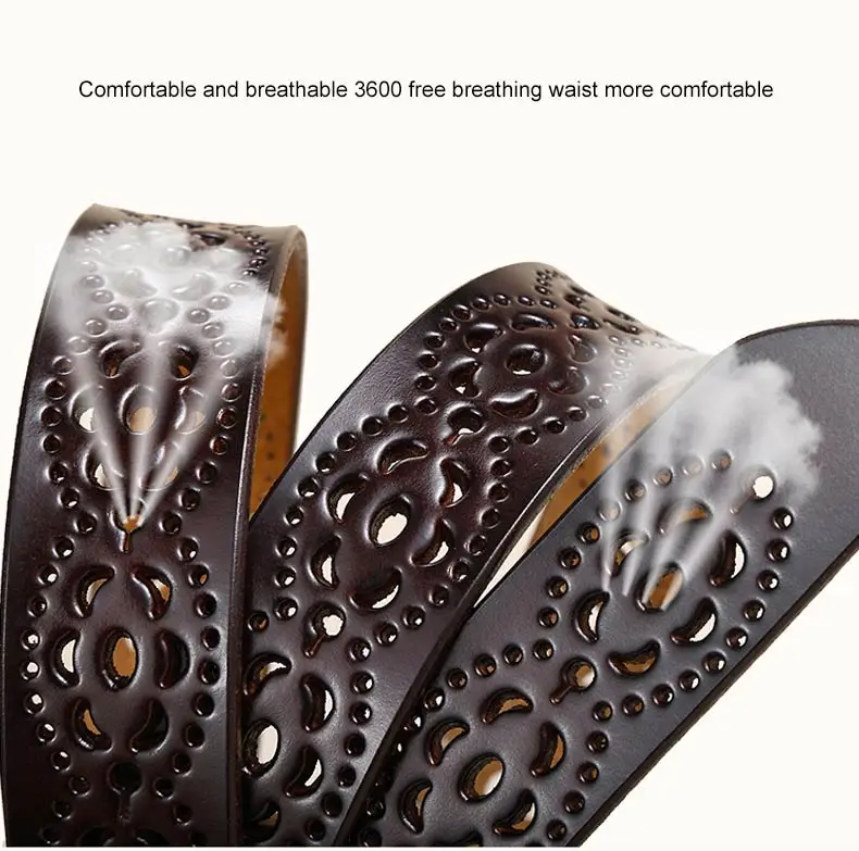 DOULILU New 2018 genuine leather jeans belts for Women Hollow pressed flower luxury strap female belt Gun gray buckle1 (7)