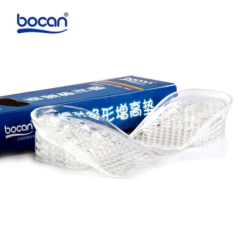 Bocan الارتفاع زيادة 3 سنتيمتر المصاعد النعال هلام إدراج تعديل ارتفاع شفافة النعال امتصاص الصدمة نعل