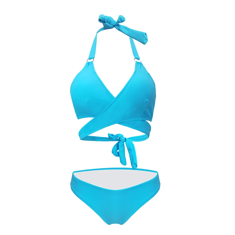 Sexy Bikini Swimwear Women Swimsuit 2018 Summer Beach Halter Push Up Bikini Set Plus Size