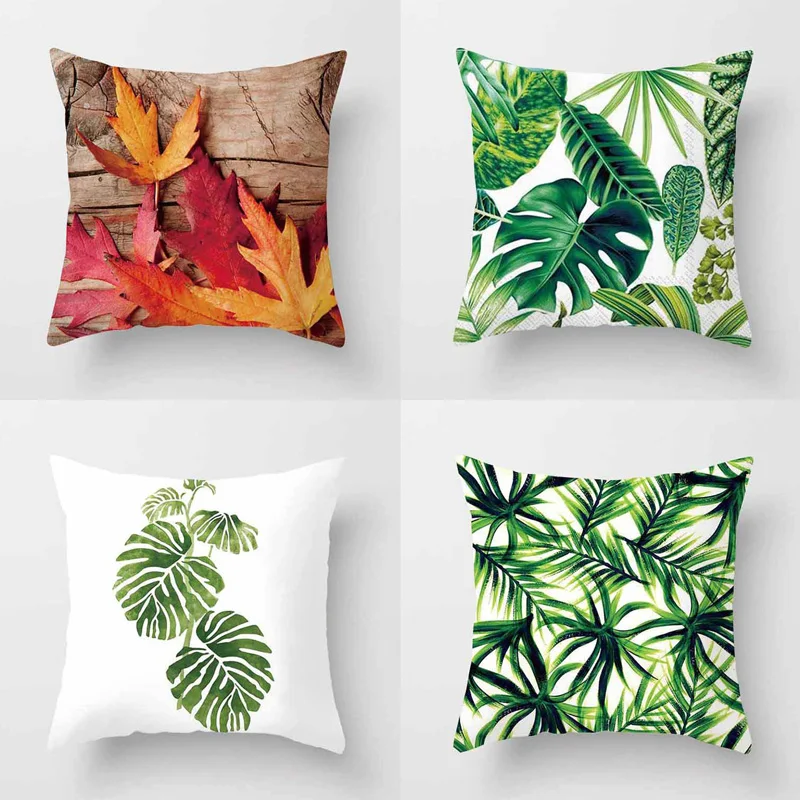 New Pillow Cases plant Printed Pillow Case Cover Square 45cm*45cm Polyester Pillowcase Home Decorative zara*women 1pcs