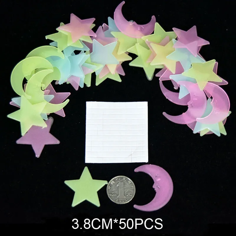 Glow-In-The-Dark-Home-Decor-Shining-Star-Luminescence-Wall-Stickers-100pcs-50pcs-Luminous-Adhesive-Fluorescence
