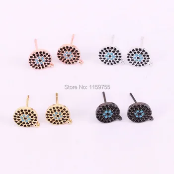 

DIY 6Pair Multi-Color Fashion Micro Pave CZ Stone Stud Earrings Women Jewelry