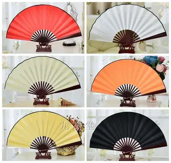 

50pcs Blank Bamboo Folding Hand Fan DIY Wedding Silk Fans Personalized Adult Painting Programs Chinese Fan Decoration