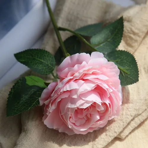 1 филиал искусственный цветок Пион Искусственные цветы украшения 28 см пионы поддельные домашний Цветочный декор шелковые гортензии дешевые цветок - Цвет: Pink