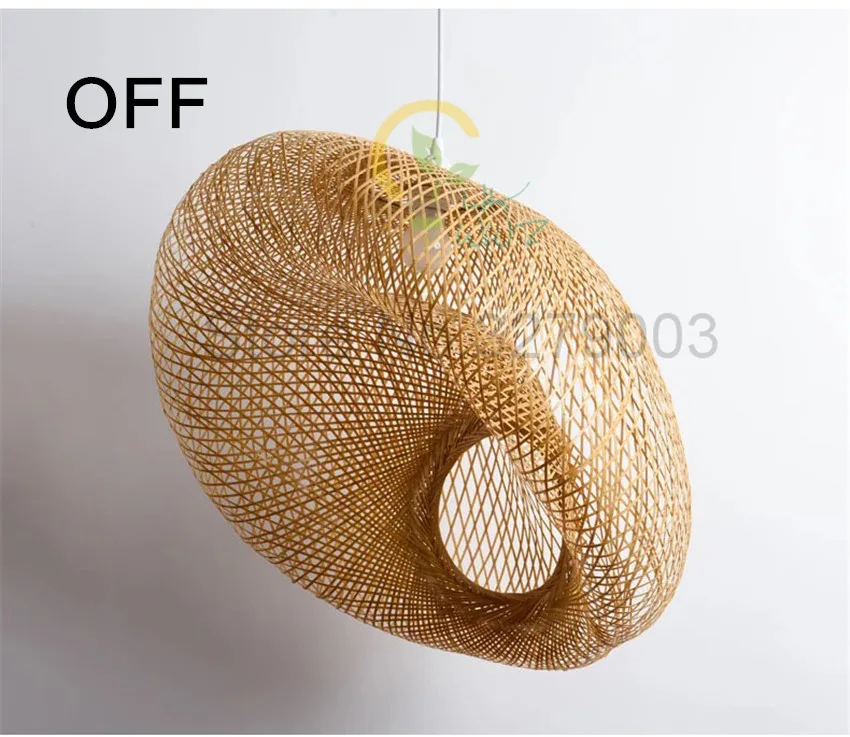 Диаметр 60 см оригинальность ротанга искусство ручной работы бамбуковое плетение особой формы подвесные светильники ресторан кофе подвесной светильник