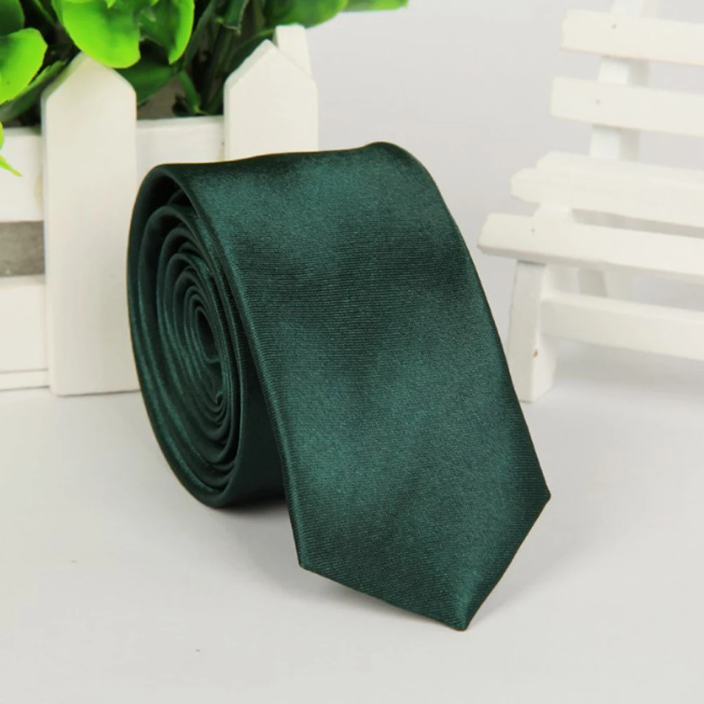 Новые Формальные Галстуки для мужчин, классические полиэфирные тканые однотонные вечерние галстуки, модные тонкие свадебные деловые мужские повседневные Галстуки Gravata - Цвет: forest green