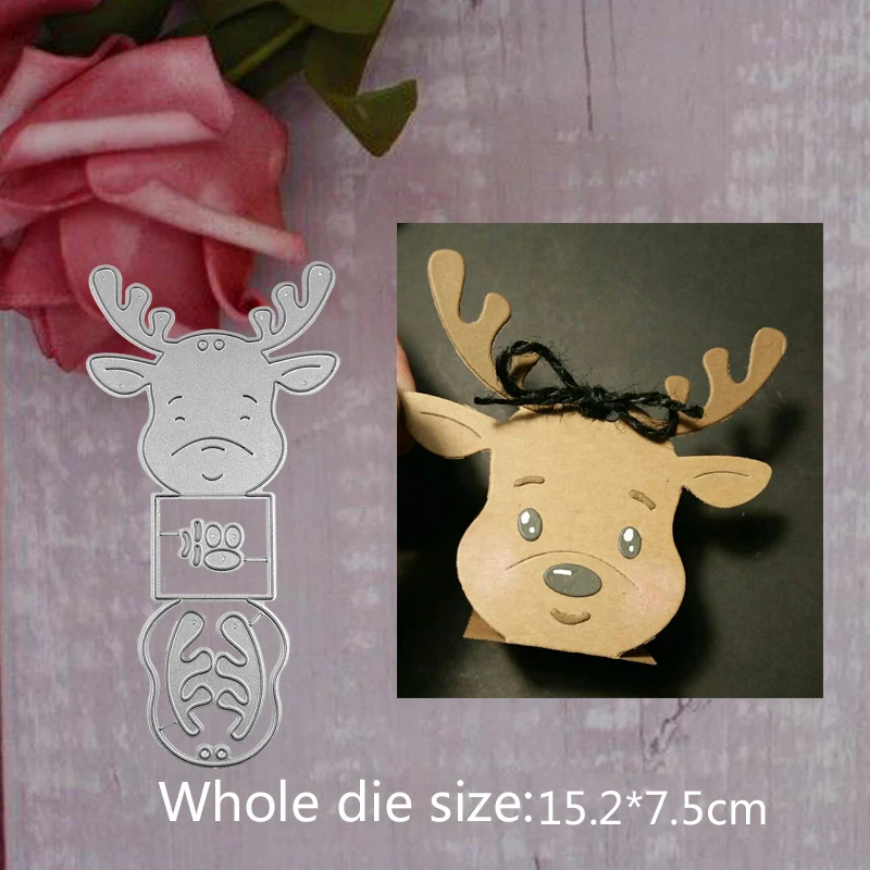 

15.2*7.5cm Christmas moose box new Metal Cutting Dies for card making DIY Scrapbooking Embossing stencil Paper Craft Album Dies