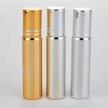 

10 ml Gold/Silver Metal Roller Bottle For Essential Oil Empty UV Roll-on Glass Bottles Wholesale
