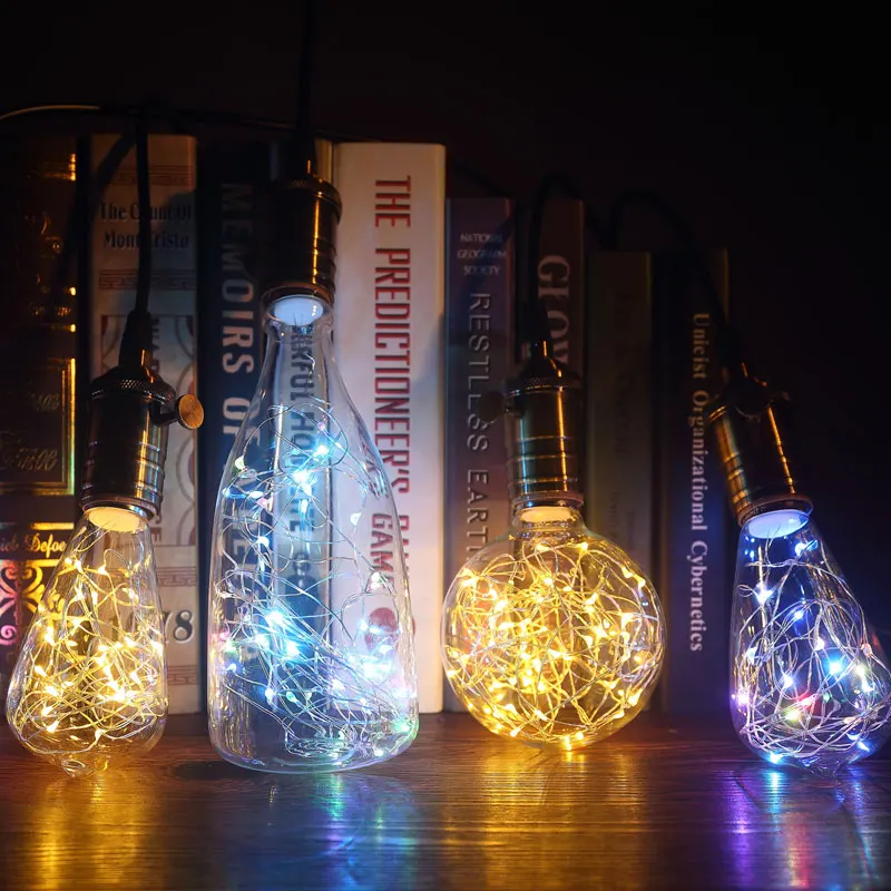 

Led String Light RGB Copper Silk Lamp G95 ST64 Winebottle Diamond Led Lampara E27 Bulb for Home Cafe 110v 220v Decoration Bulb