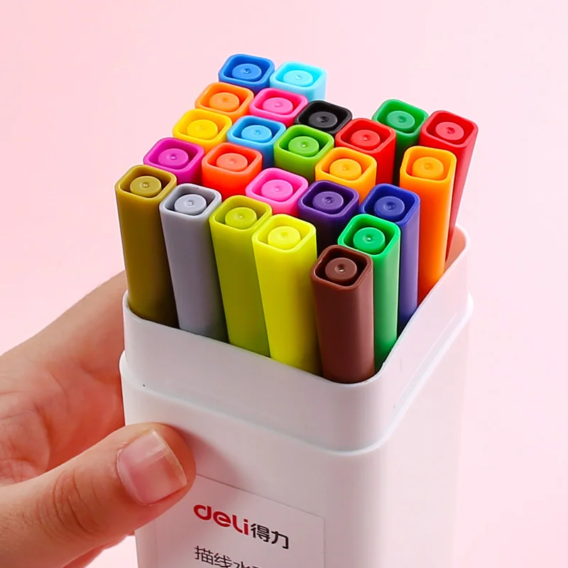 Deli 12 / 24 Color Gel Pen 0.5mm Candy Color Student Gel Pen Can