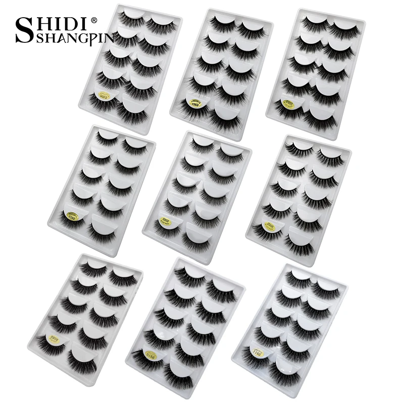 

SHIDISHANGPIN Eyelashes Natural Mink Eyelash 5 pairs False Eyelashes 3d Mink Lashes Fake Eyelash Extensions maquiagem faux cils
