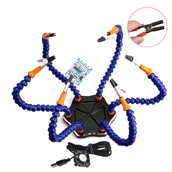 

Newest Helping Hands Third Hand Soldering Tool 6 Flexible Arms Six Arm Soldering Station