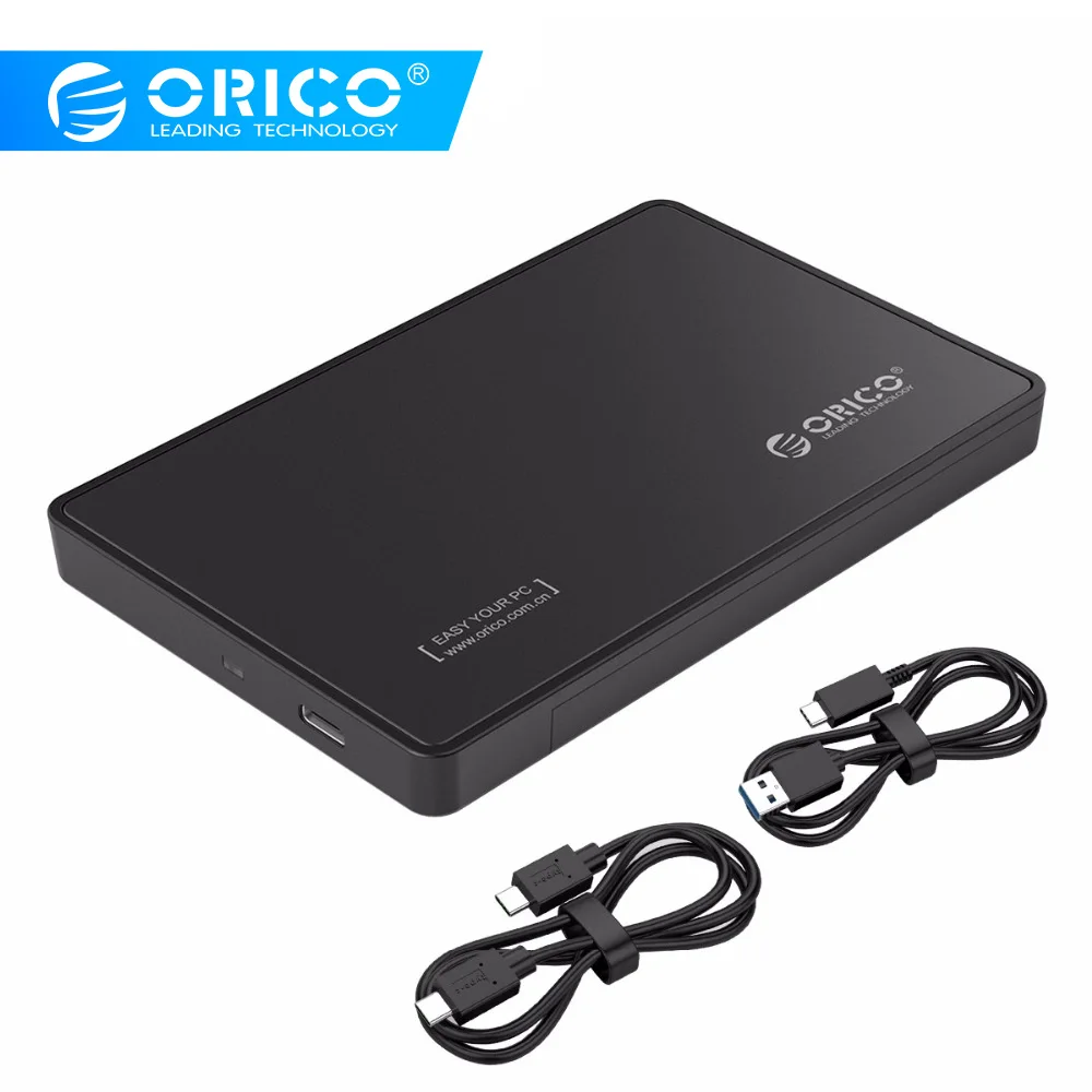 Чехол ORICO HDD 2,5 дюйма type-C для жесткого диска USB 3,1 Gen2 10 Гбит/с Поддержка UASP для жесткого диска 9,5 мм-черный