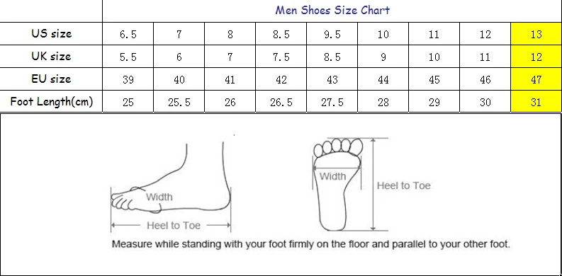 men shoes size chart1