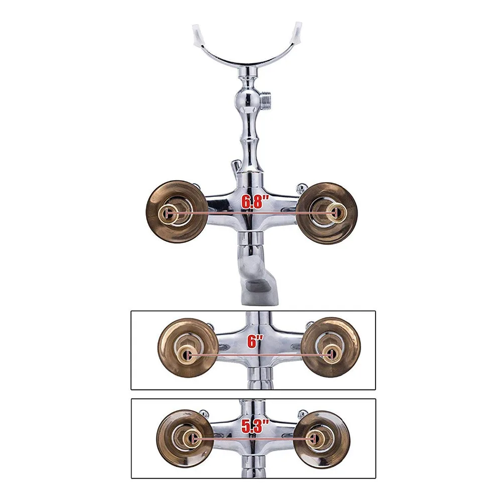 Ретро стиль, латунный Смеситель для ванны, набор для душа с двумя ручками, настенный смеситель для ванны с ручной душевой насадкой