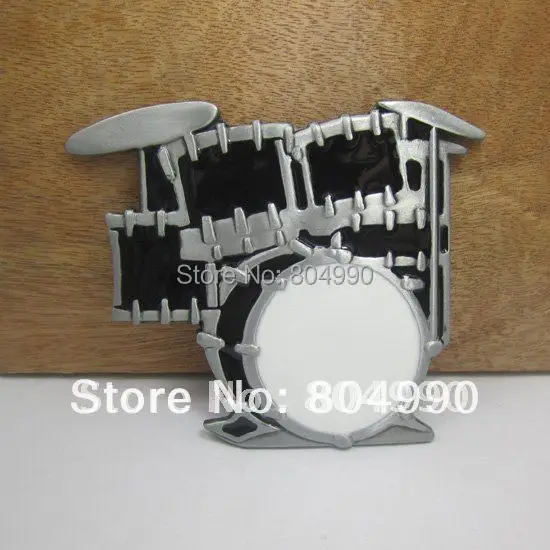 Drum belt buckle with enamel with pewter finish FP 03021 brand new condition with continous