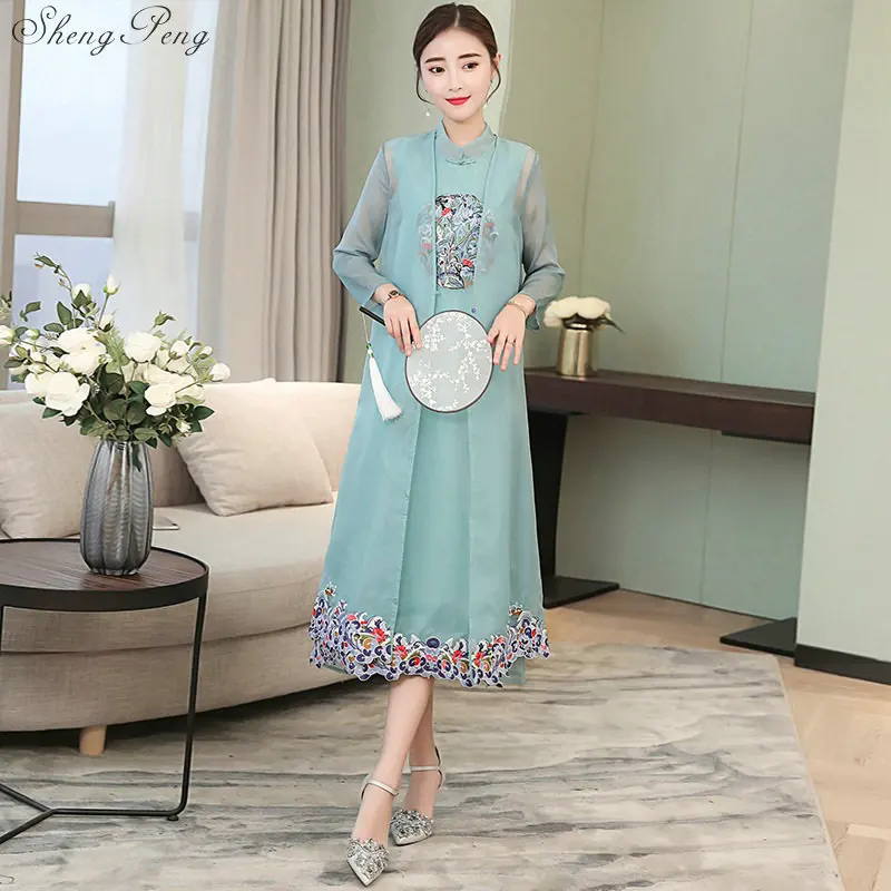 Ao Dai традиционное китайское длинное платье для женщин cheongsam Элегантное Длинное платье в китайском стиле платье для женщин CC608