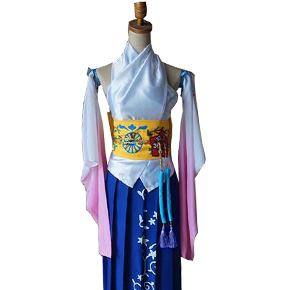 Final Fantasy десять Юна Косплэй вызвал костюм наряд Высокое качество же как характер Любой Размер