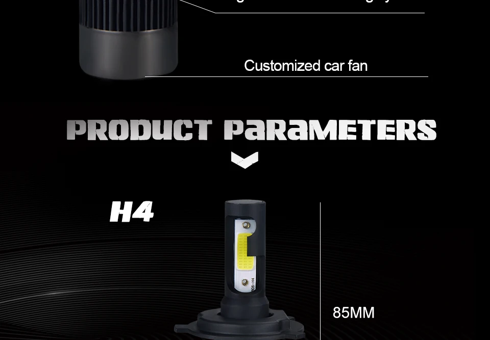 MeeToo H7 Led Car Headlight H4 LED H1 H11 HB4 HB3 9005 9006 72W 8000LM Bright Car Headlights Fog Light 12V Auto Headlamp 6500K  (9)