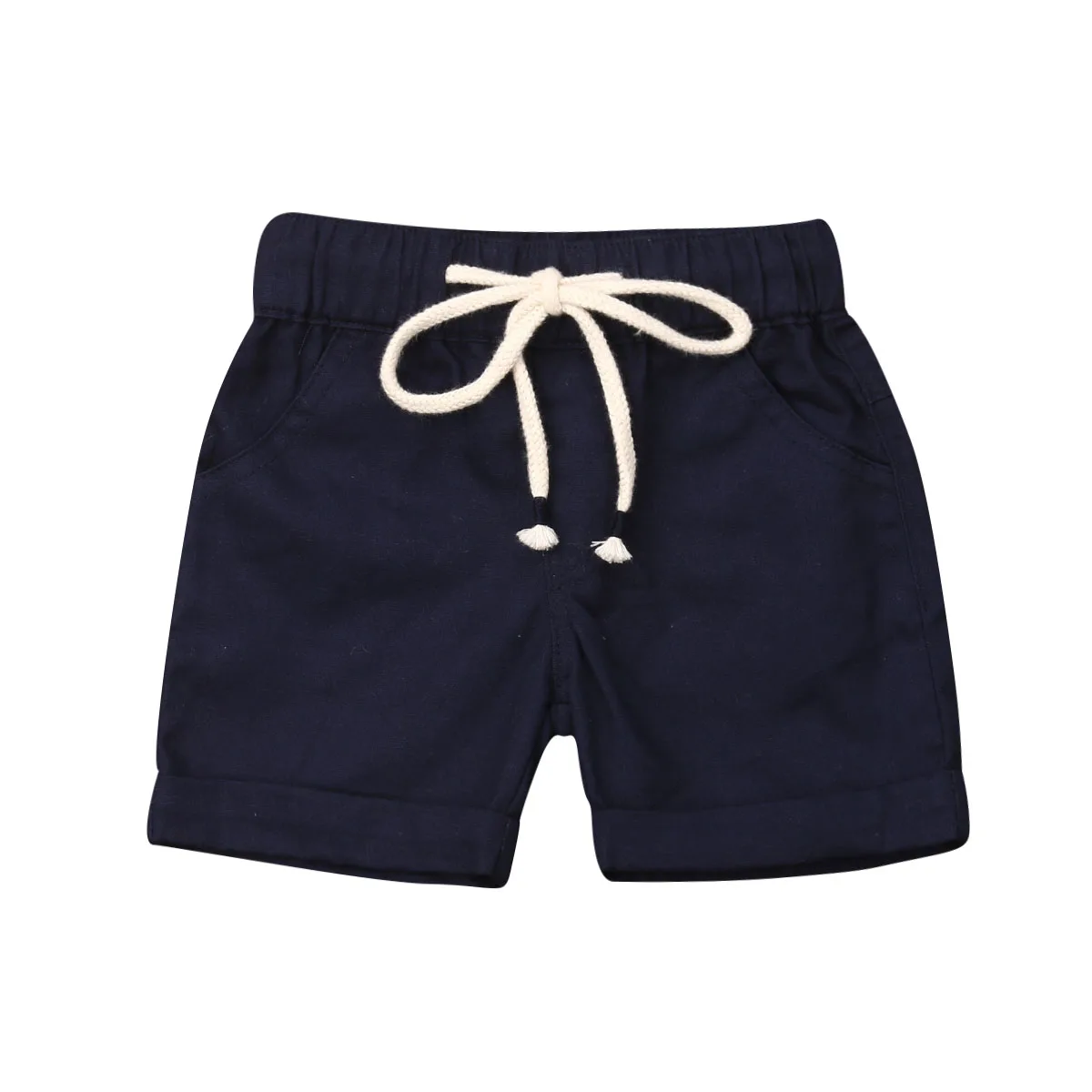 Emmaaby/шорты для маленьких мальчиков, однотонные свободные летние шорты на завязках, повседневная одежда для малыша младенца новорожденного, детская одежда, 3 цвета, От 1 до 7 лет